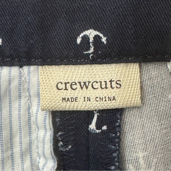 CREWCUTS Anchor Print Capri Pants Blue & White 100% Cotton Adjustable Waist 6 - Picture 2 of 16